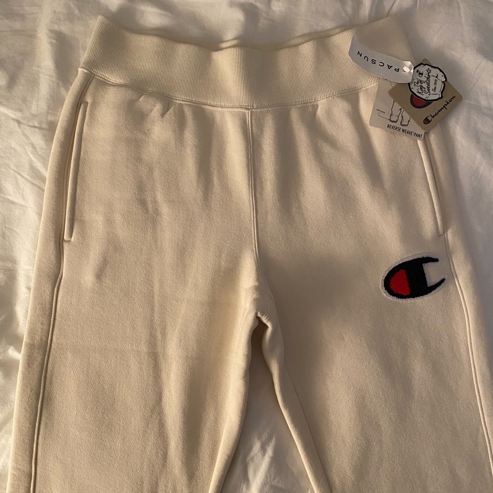 Champion reverse weave white sweat pants